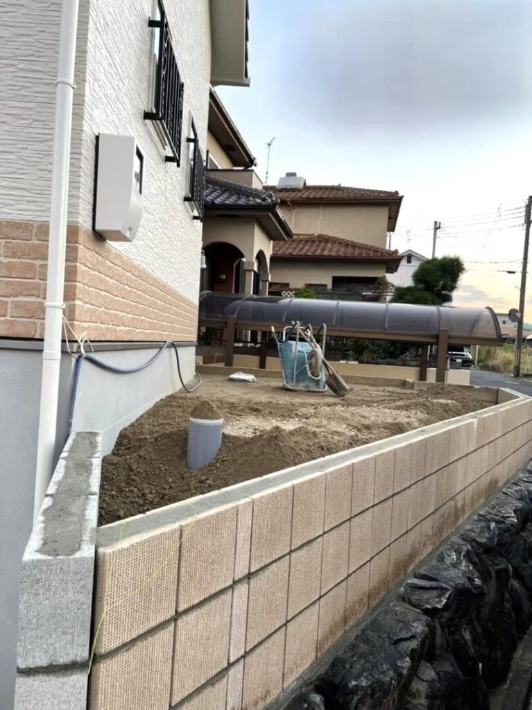 土留めの化粧ブロック